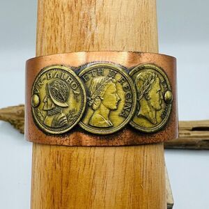 Vintage Copper Coin Cuff